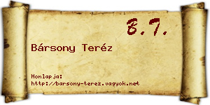 Bársony Teréz névjegykártya